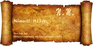 Némedi Milán névjegykártya